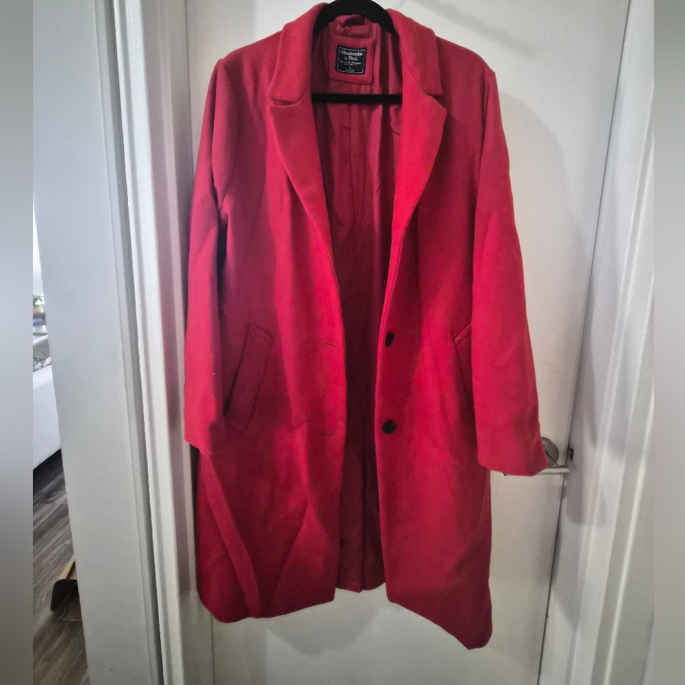 Abercrombie & Fitch Vibrant Red Fall Coat